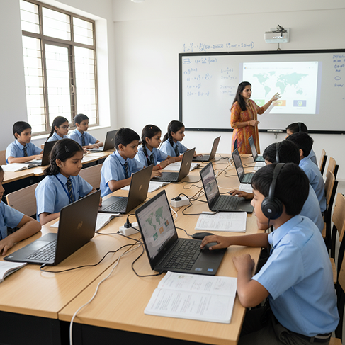 Students coding